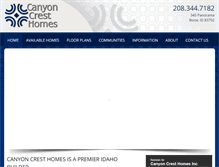Tablet Screenshot of canyoncresthomesinc.com